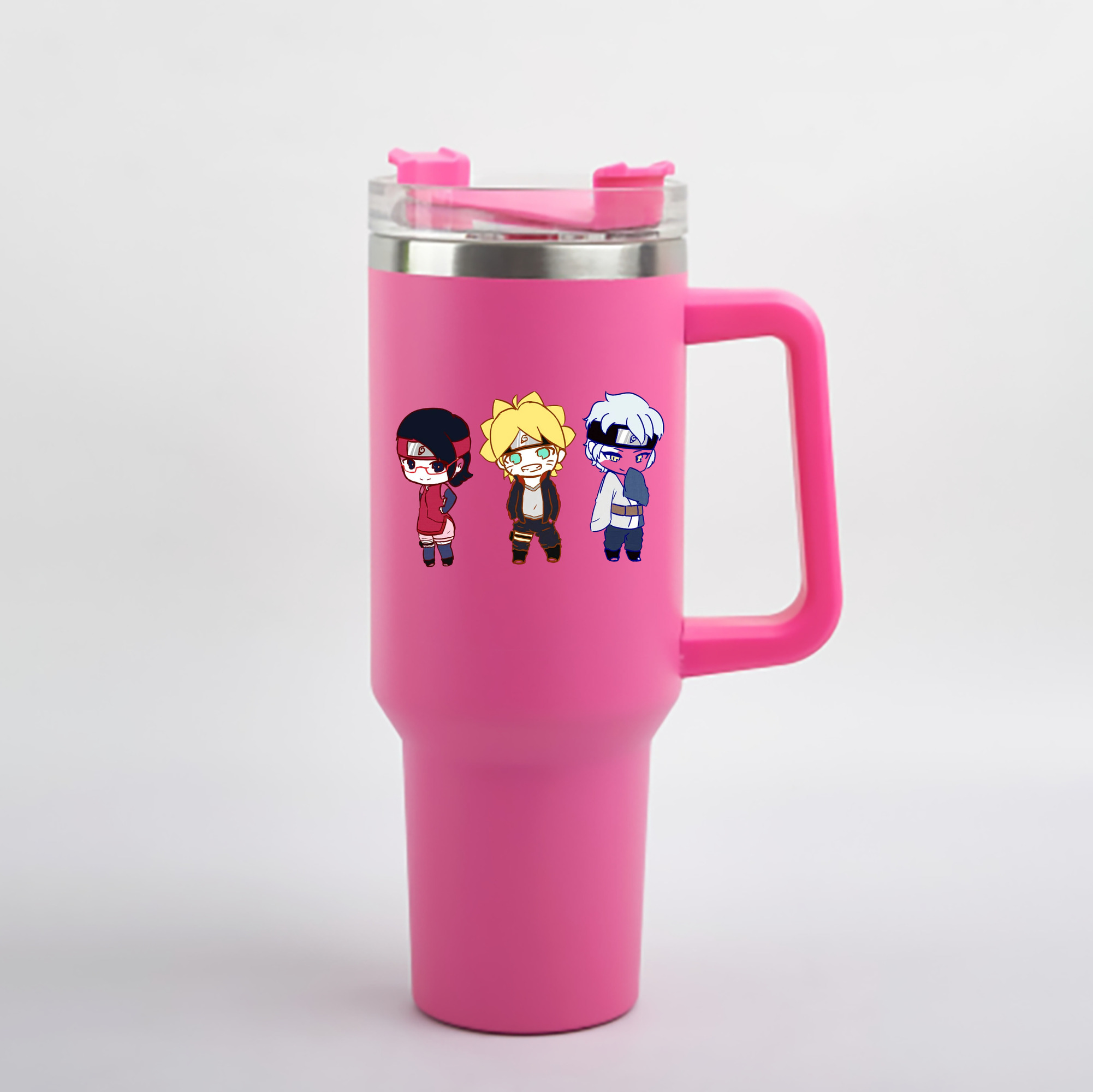 （画像用） NARUTO -ナルト- うずまき ボルト Uzumaki Boruto 1200mL車用タンブラー - クリスタルステッカー（プラスチックストロー付き）